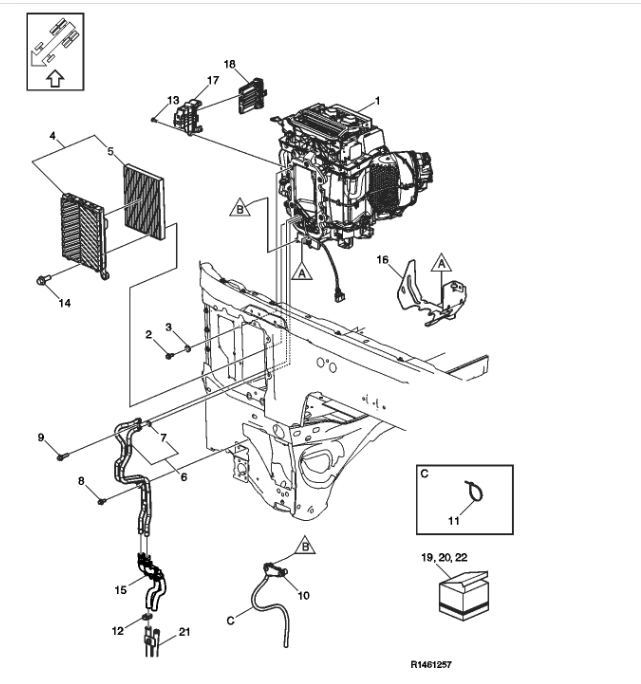 Ilustração Kit do Evaporador para Caminhões Volvo FH13 - 24405331 [Imagem 1]